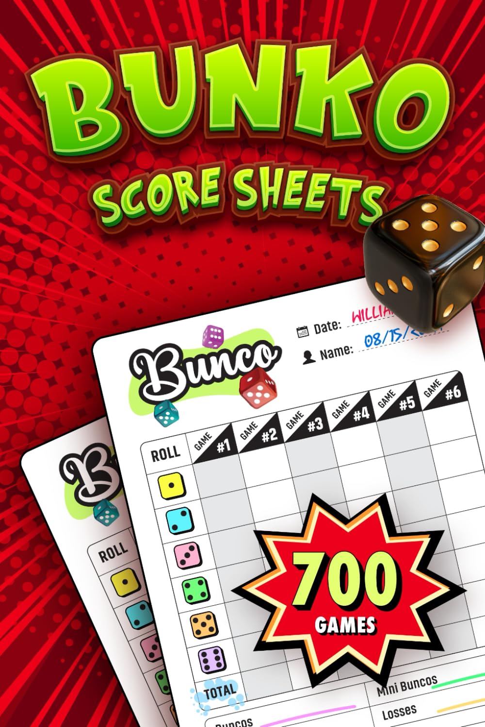 Bunko Score Sheets: 124 Score Pads For Scorekeeping Great Dice Game Gift Idea For Friends & family