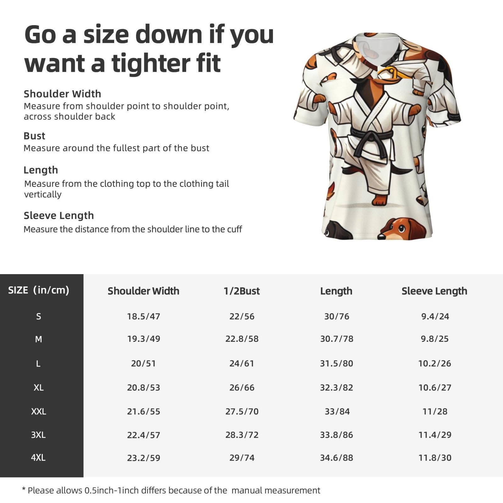 Stylish Athletic Sports Jersey Kawaii-Judo-Dachshunds Men's Rugby Jersey X-Large Black