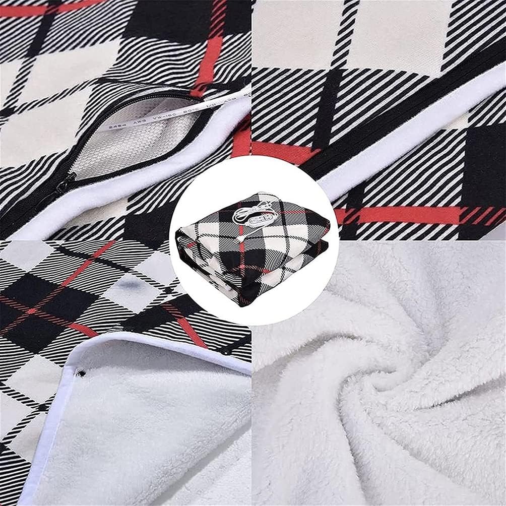 電気毛布 ひざ掛け USB電気暖房ブランケットショール、3暖房設定ダブルサンゴフリースサーマルショール、柔らかくて快適