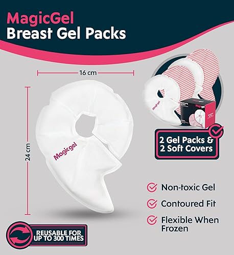 Miniatura 3 de Magic Gel Paquete de terapia de mama de lujo | Almohadillas para pezones esenciales para la lactancia materna para nuevas mamás | Incluye 2 paquetes