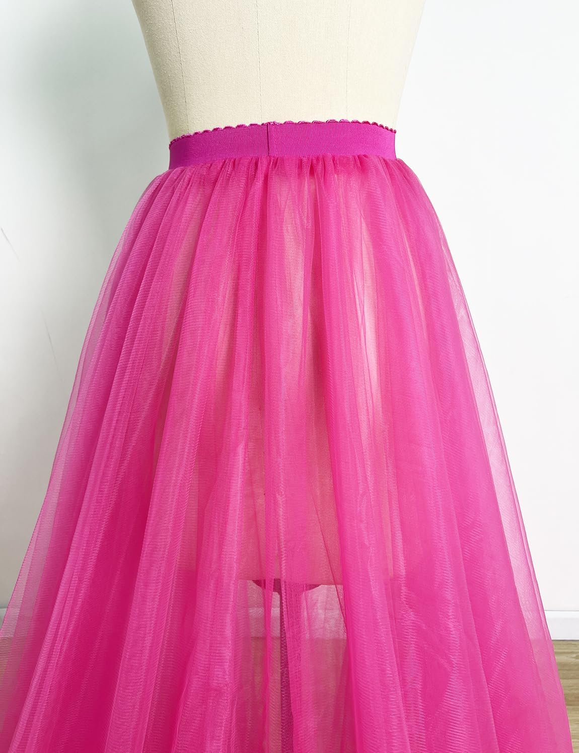 EllieWely Overskirt Short Front Long Back Party Tutu Tulle Skirt R05 - Image 5