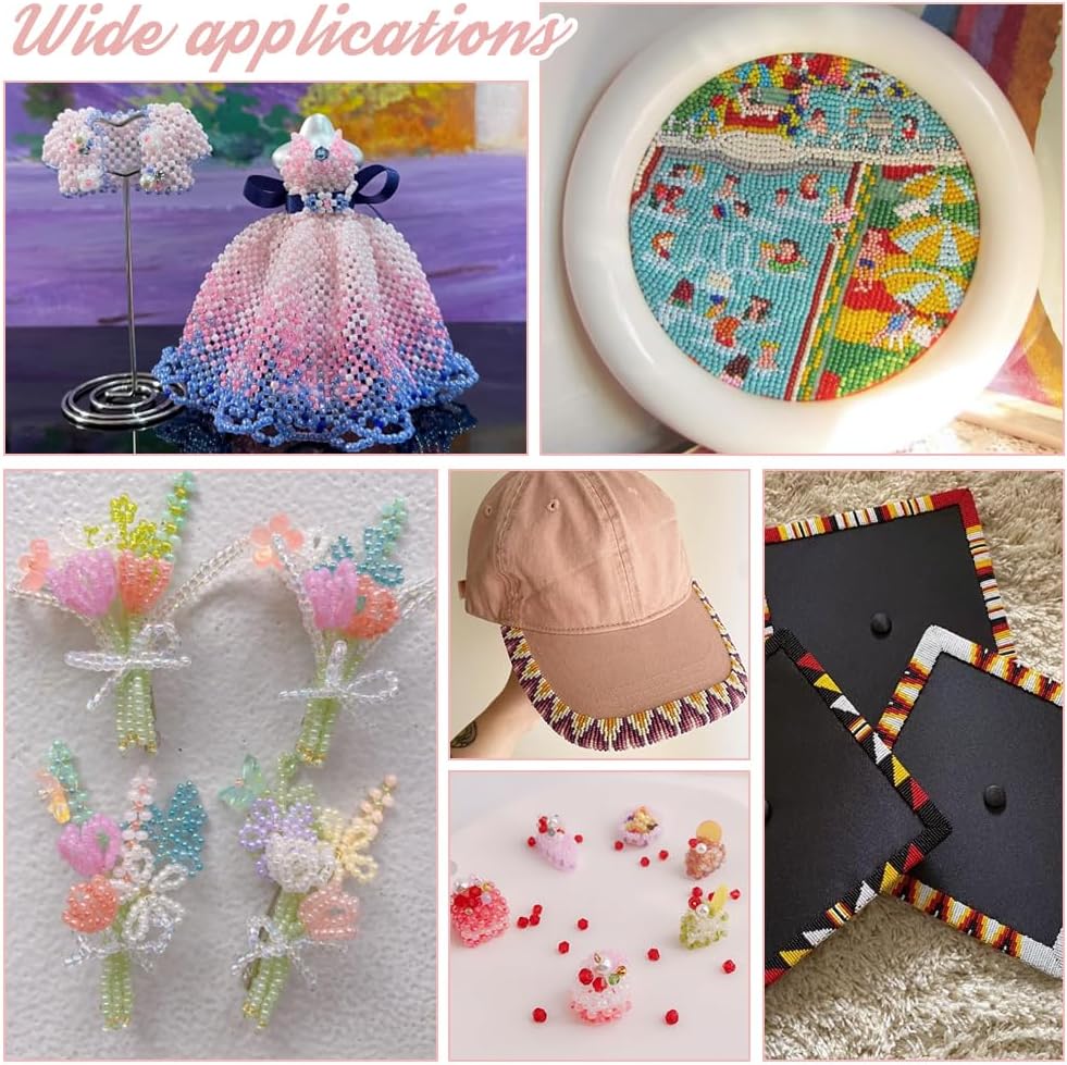 PH PandaHall 2104pcs 3mm Creamy Cloudy Seed Beads 8 Colors Bracelet Glass Beads Round Loose Spacer Beads Small Macaron Beads Glass Round Beads for Bracelet Necklace Jewelry Making DIY Crafts - Image 7