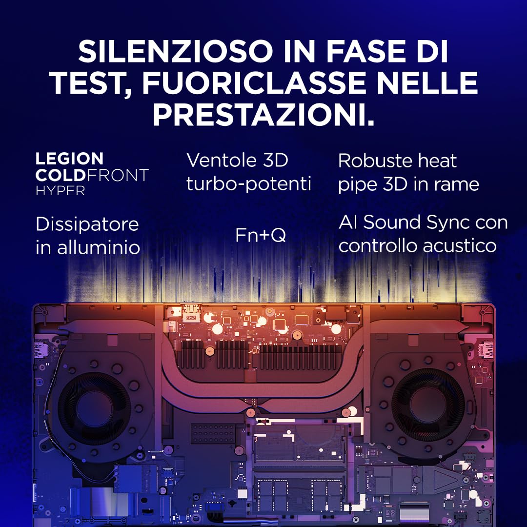 Lenovo Legion 7 Gaming Notebook OLED WQXGA 16" 240Hz, NVIDIA GeForce RTX 5060 8GB, Intel Core Ultra 7 255HX, RAM 32GB, SSD 1T, Windows 11 Home, Tastiera RGB - Laptop Gaming Premium Alte Prestazioni