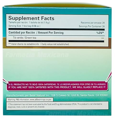 Miniatura 4 de Té verde prémium (Te Verde) de Betel Natural - Delicioso, refrescante, rico en antioxidantes - 24 bolsas de té