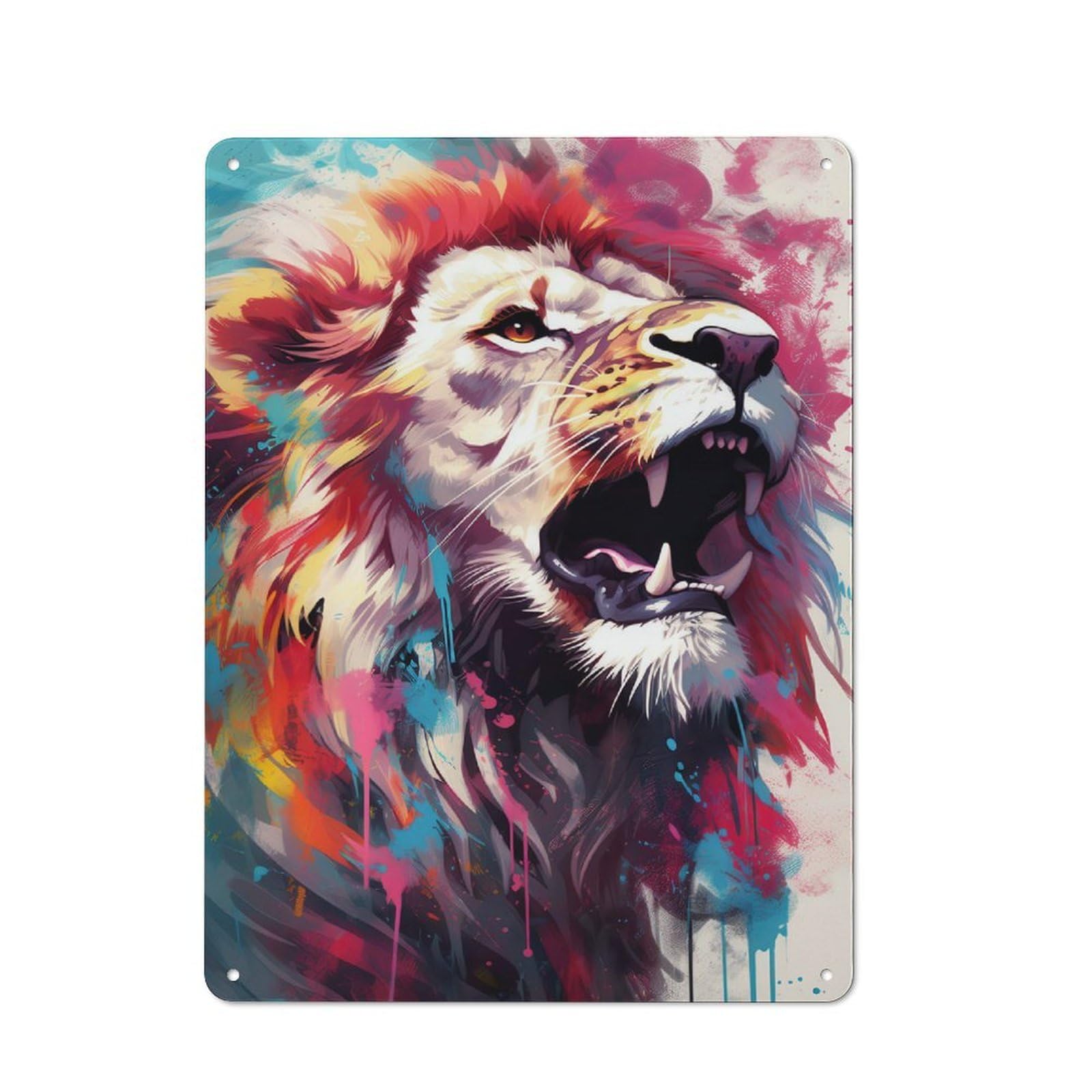 Junmoney The Kings Roar Vintage Metal Wall Sign 40X30cm For Hobby Room Or Studio, For Hobby Room Decor Fans
