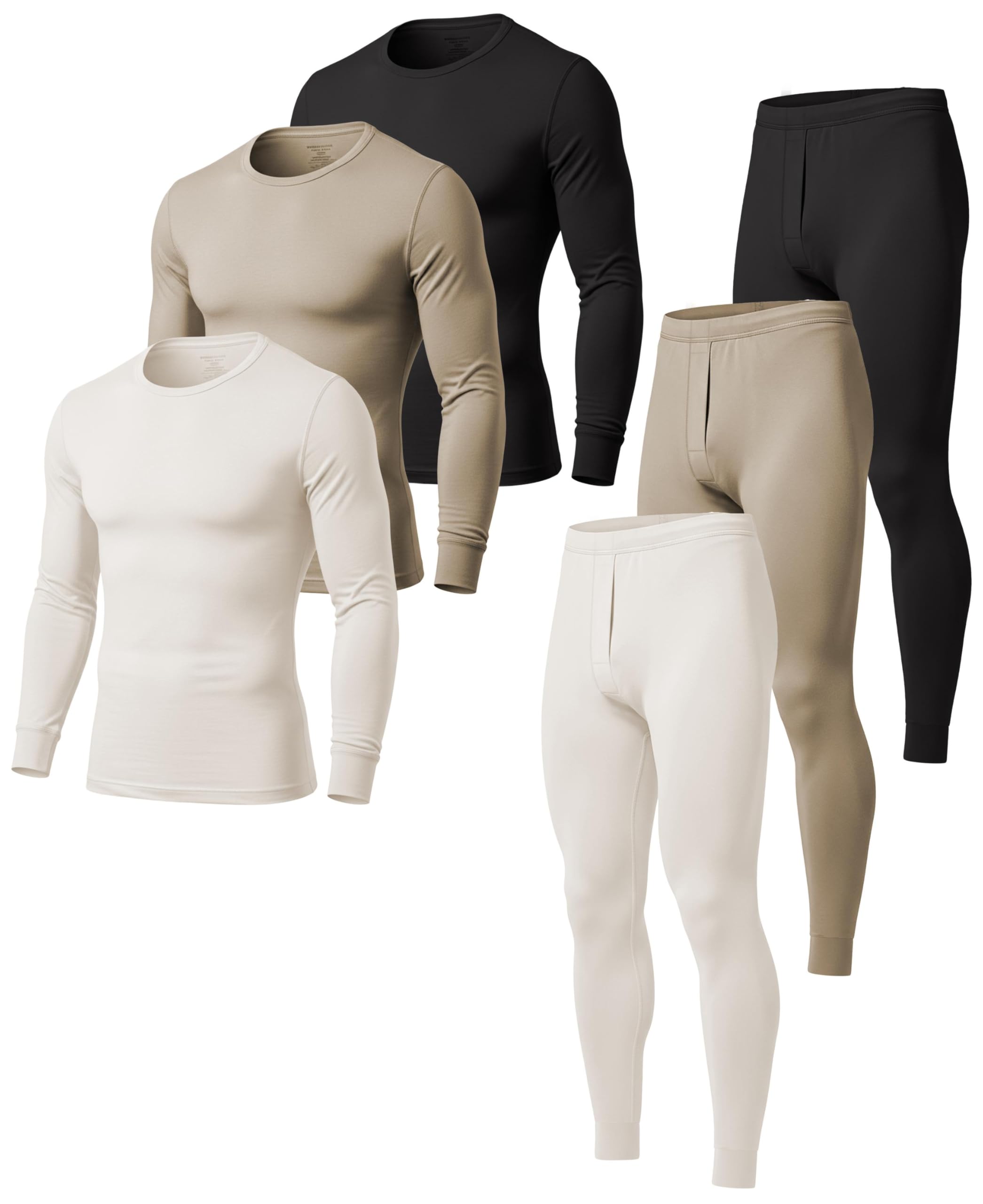 american heaven Men's Base Layer Thermal Underwear Set | 100% Cotton | Long Sleeve Top & Pant | Multi Packs-picture-54