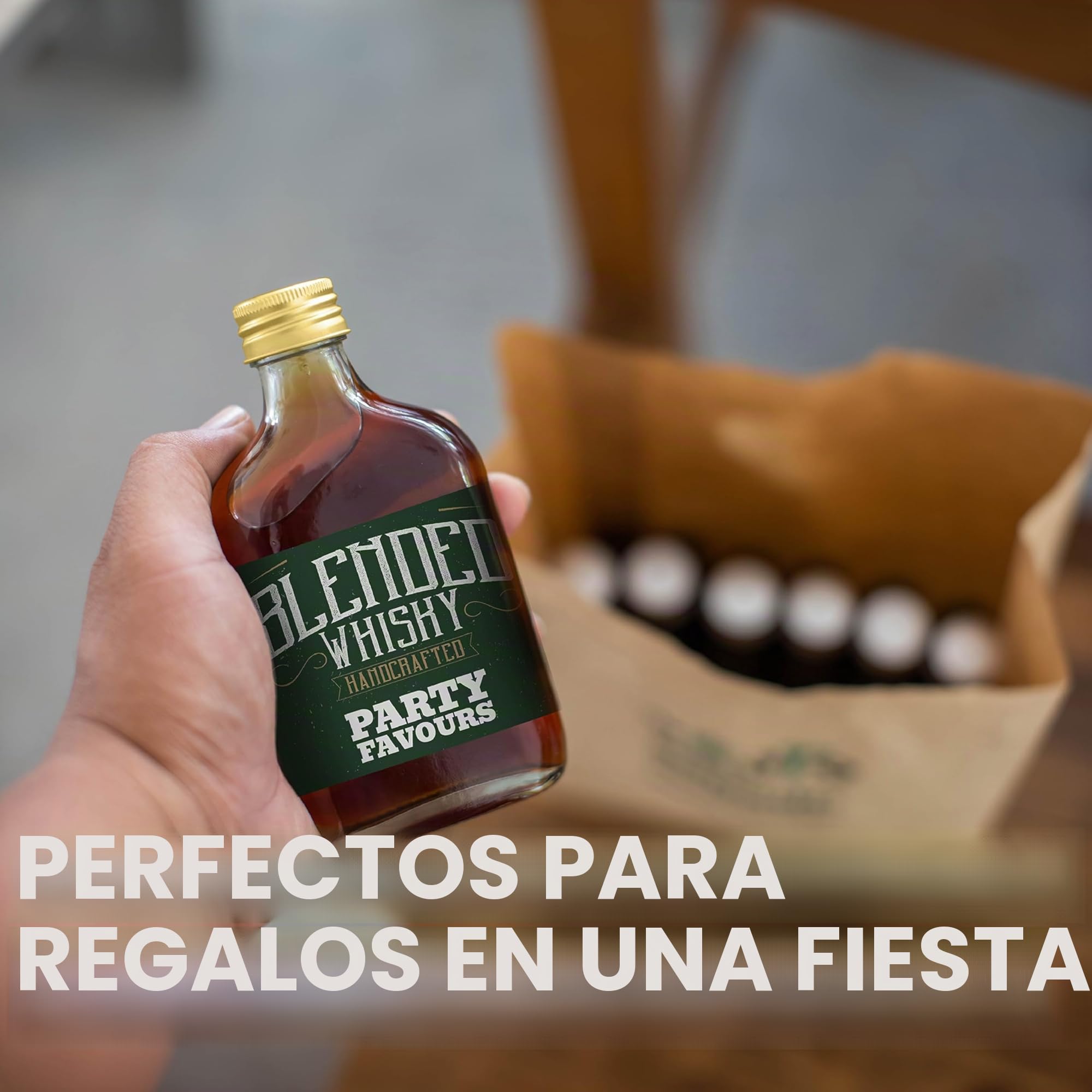 HEFTMAN Flask Botellas de Vidrio Pequeñas - Paquete de 10 Botellas de Vidrio de 200ml con Tapas, Vacías, Herméticas, Reutilizables Botella de 200ml - Perfectas para Ginebra, Vino, Vinagre, Bebidas