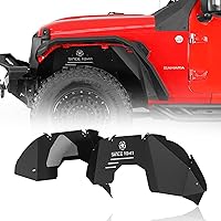 Hooke Road Aluminum Front Inner Fender Liners for 2018-2026 Jeep Wrangler JL & Gladiator JT - Rustproof Protection, Easy Bolt-On Install