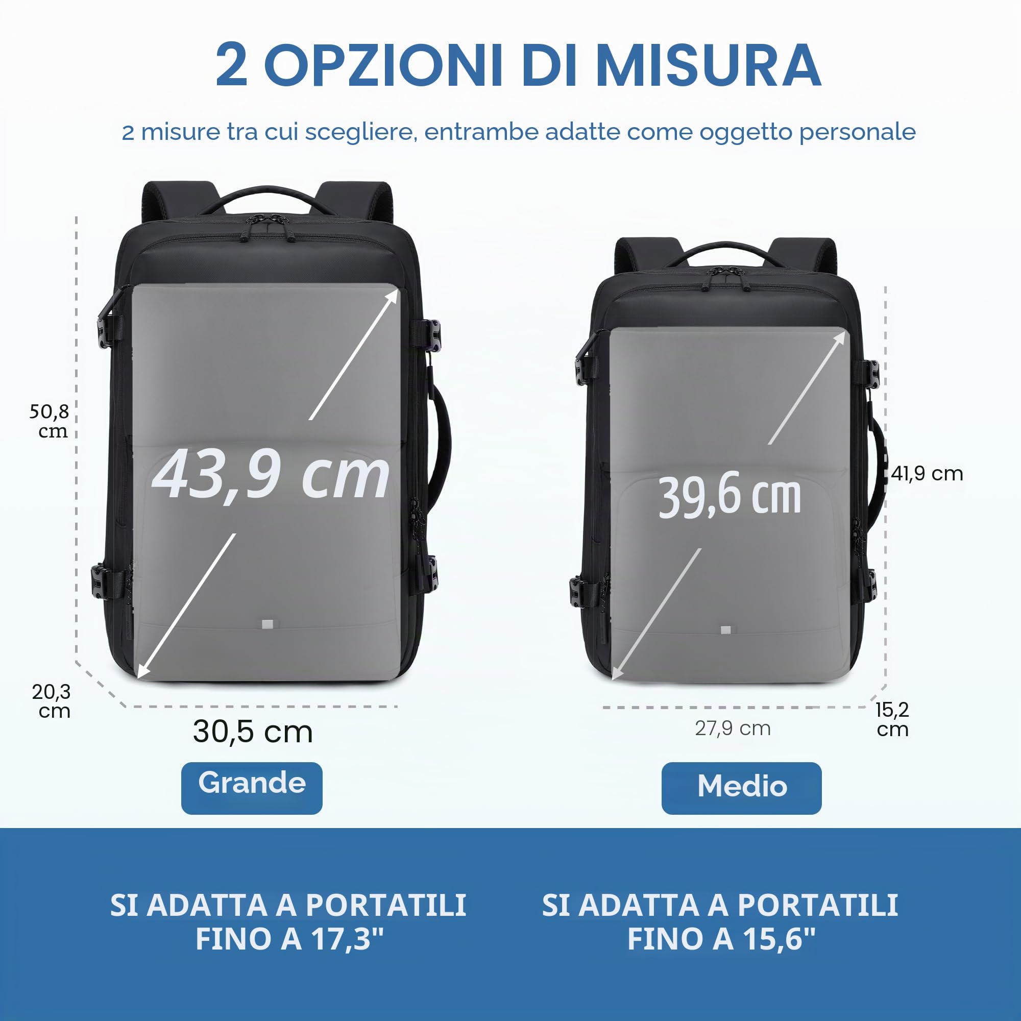 BAGOK Zaino Viaggio Pieghevole Impermeabile, Zaino Uomo di Grande Capacità per Lavoro, Università, Sport, Viaggio, Zaino da Cabina con Tasca Antifurto e Scomparto per Portatile