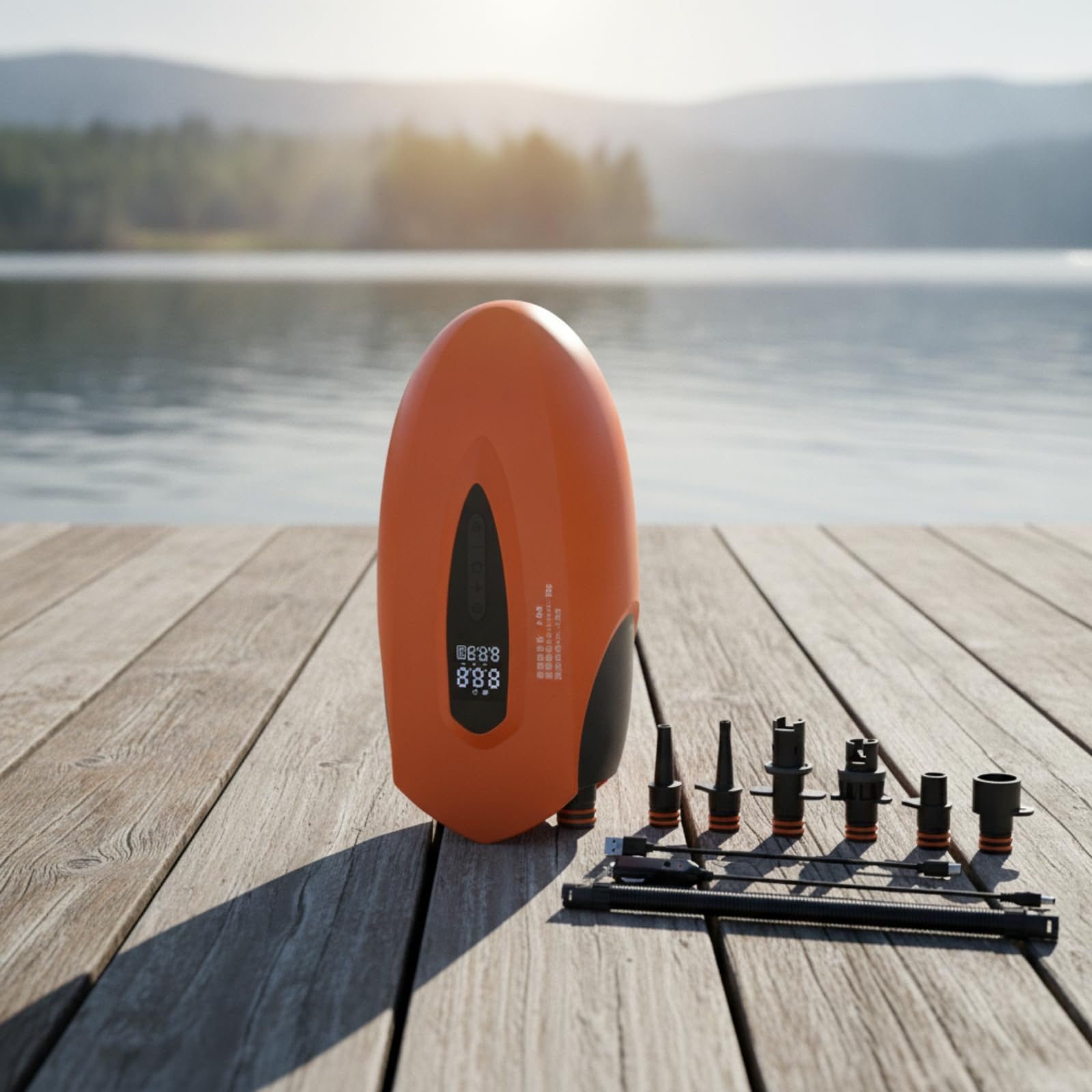 Pompa Portatile Gonfiatore Compressore Elettrico Mini Pompa con Due Stadi 350 L/min E 90 L/Schermo Tubo 0.8 Cavo 3 M Adatta per Materasso Ad Tenda Gommone Attrezzatura Outdoor