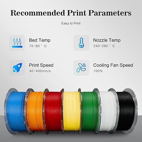 Miniatura 6 de R QIDI TECHNOLOGY PETG-Tough - Filamento PETG para impresora 3D, filamento PETG de 0.069 pulgadas, filamento de impresión 3D, carrete de 2.2 libras,