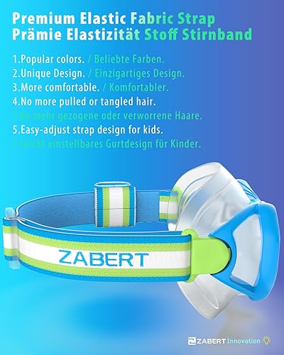 Miniatura 2 de Kids Swim Mask Goggles, Swimming Dive Snorkel Mask with Nose Cover Fabric Strap for Kids Boy Girls