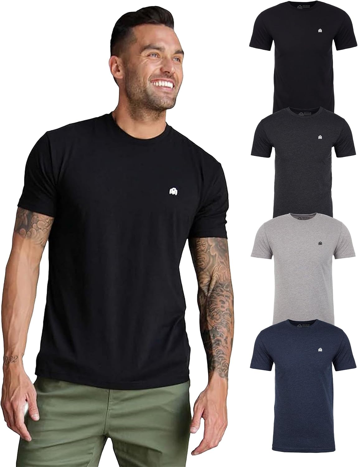 INTO THE AM Mens T Shirt Packs - Short Sleeve Crew Neck Soft Fitted Tees S - 4XL Fresh Classic Tshirts