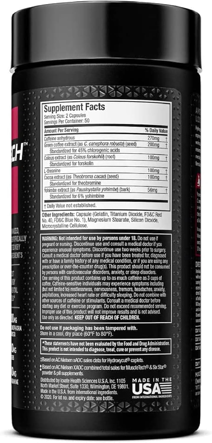 Hydroxycut Hardcore Elite, Rapid Release Capsules, 100 Count, 2 Pack — Amazon image 2