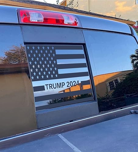 Xinghe Calcomanías para Dodge Ram 2009 a 2023, calcomanías de bandera estadounidense para ventana central trasera de camión, calcomanía de bandera