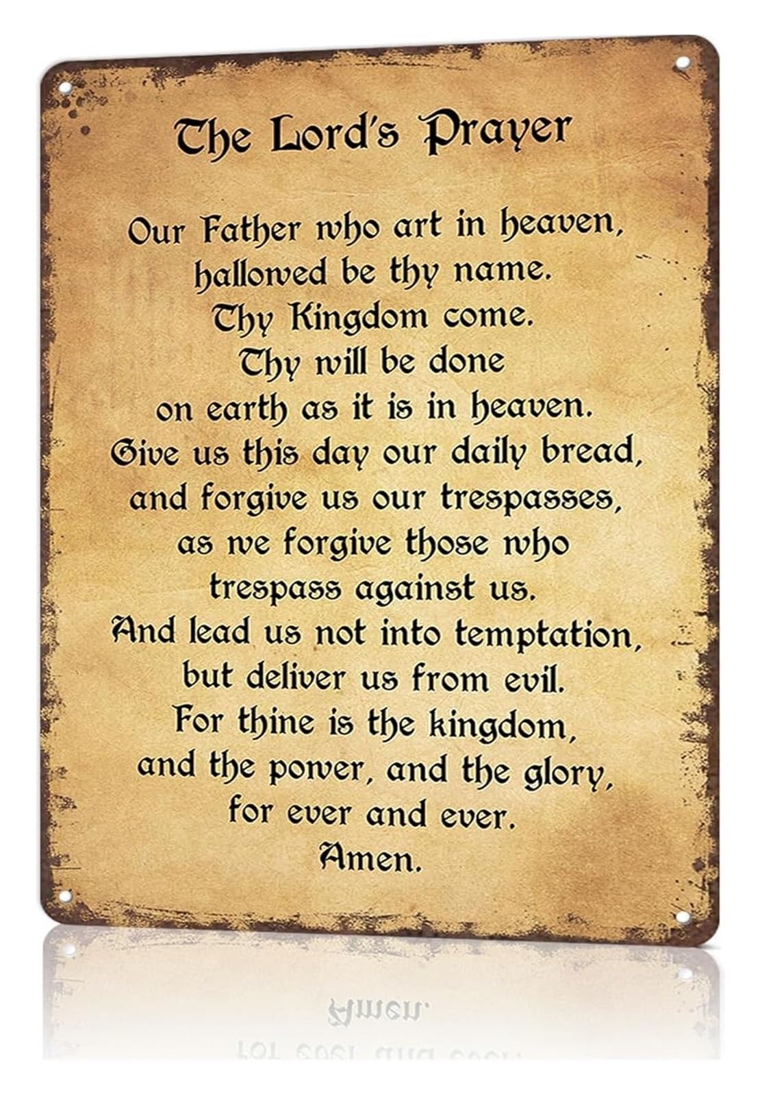 ZDVHOMCB Sarcastic The Lords Prayer Tin Plate Novelty Wall Decor for Garage Shed Workshop 8 X 12 in