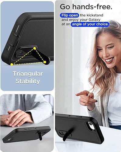 Miniatura 3 de AICase Funda protectora militar resistente para iPhone SE 3 generación (2022), 2 (2020), iPhone 876 con soporte integrado con protector de vidrio,