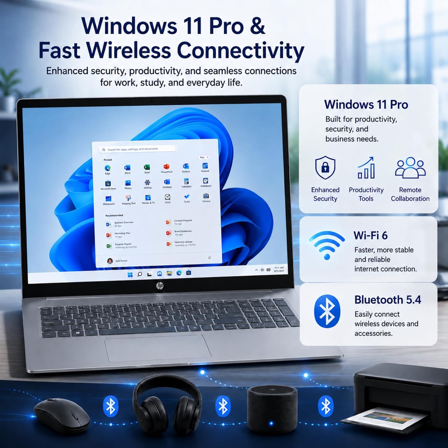  15.6" FHD Touchscreen Laptop, AMD Ryzen 7 7730U, 32GB RAM 1TB SSD | Windows 11 Pro, Copilot AI, FHD IPS Anti-Glare Display, Bluetooth 5.4 & Wi-Fi 6, for Business & Student thumbnail