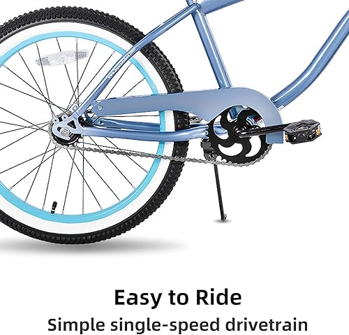 Miniatura 3 de JOYSTAR Bicicleta de crucero de playa de 20 pulgadas, 24 pulgadas, 26 pulgadas, para niñas, niños, hombres y mujeres, bicicletas de crucero para