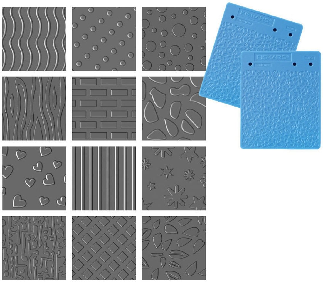 FISKARS Texture Plates Assortment 1 - 12 Designs