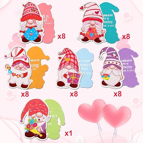 Miniatura 2 de Tarjetas de San Valentín para niños y buzón para intercambio de aula tarjeta de notas de gnomo para el día de San Valentín y caja de San Valentín