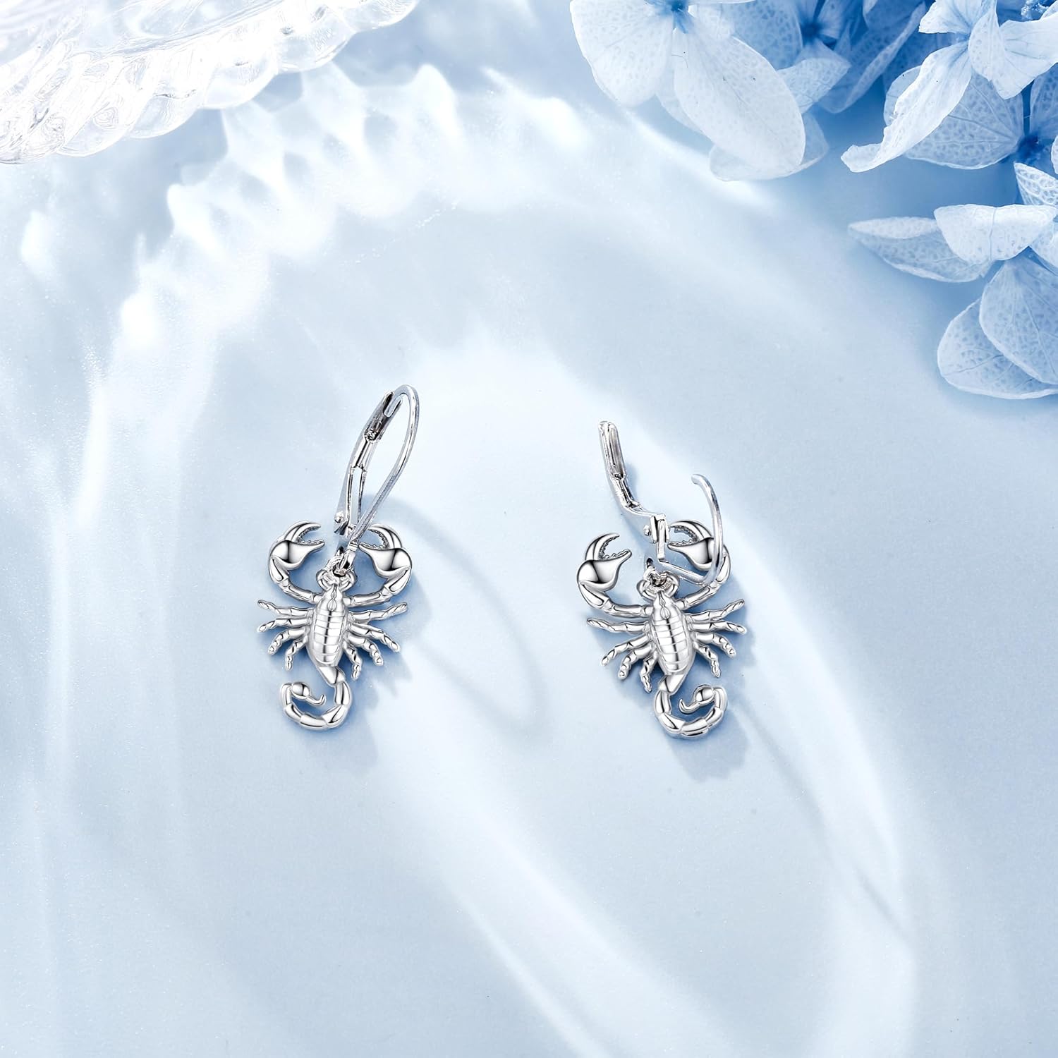 Crab/Mushroom/Lobster/Bat/Angler Fish/Tiger/Elephant/Jellyfish/Flamingo/Scorpion Earrings Dangling Sterling Silver Created Blue Opal Earrings Jewelry Gifts for Women Girls…