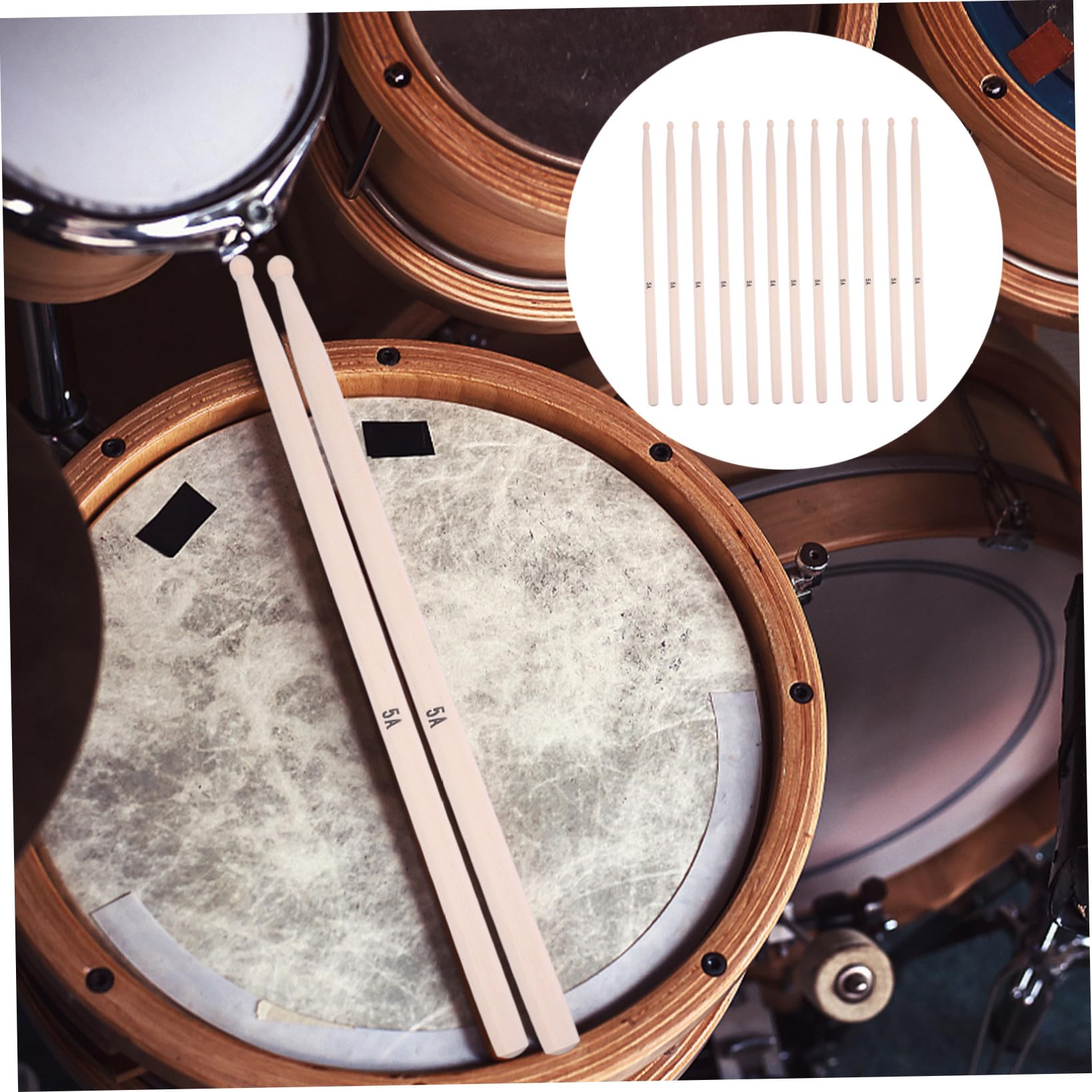 20 Stück Classic Ahorn Drumsticks Professionelle Rutschfeste Schlagzeugstöcke aus Stabilem Holz für Musikliebhaber und Anfänger für Trommelübungen und Auftritte