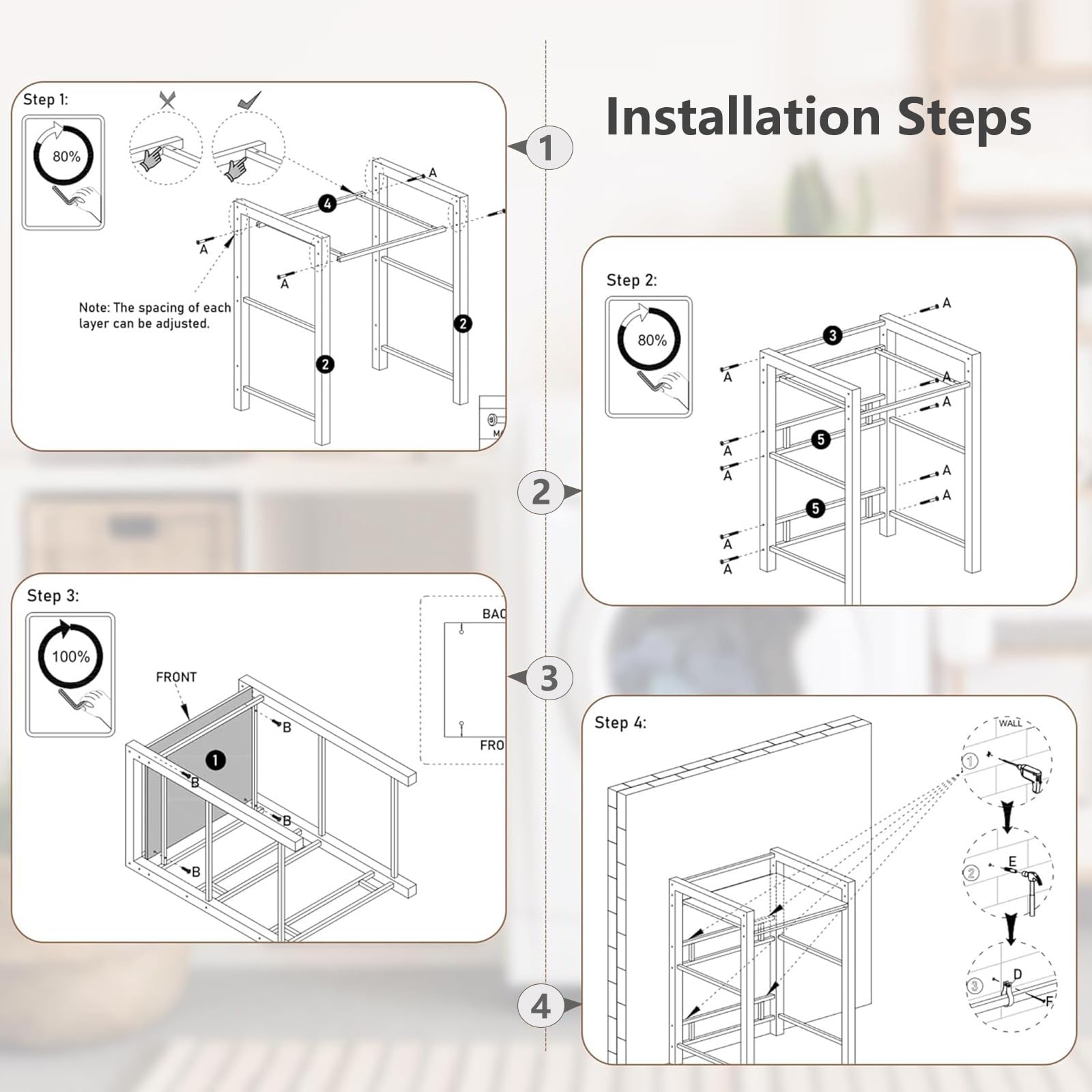 Estantería para lavadora y secadora, armario para lavadora, estante para lavadora, estantería para lavadora con 3 alturas ajustables para baño o balcón, capacidad de carga 350 kg, 75x67x105