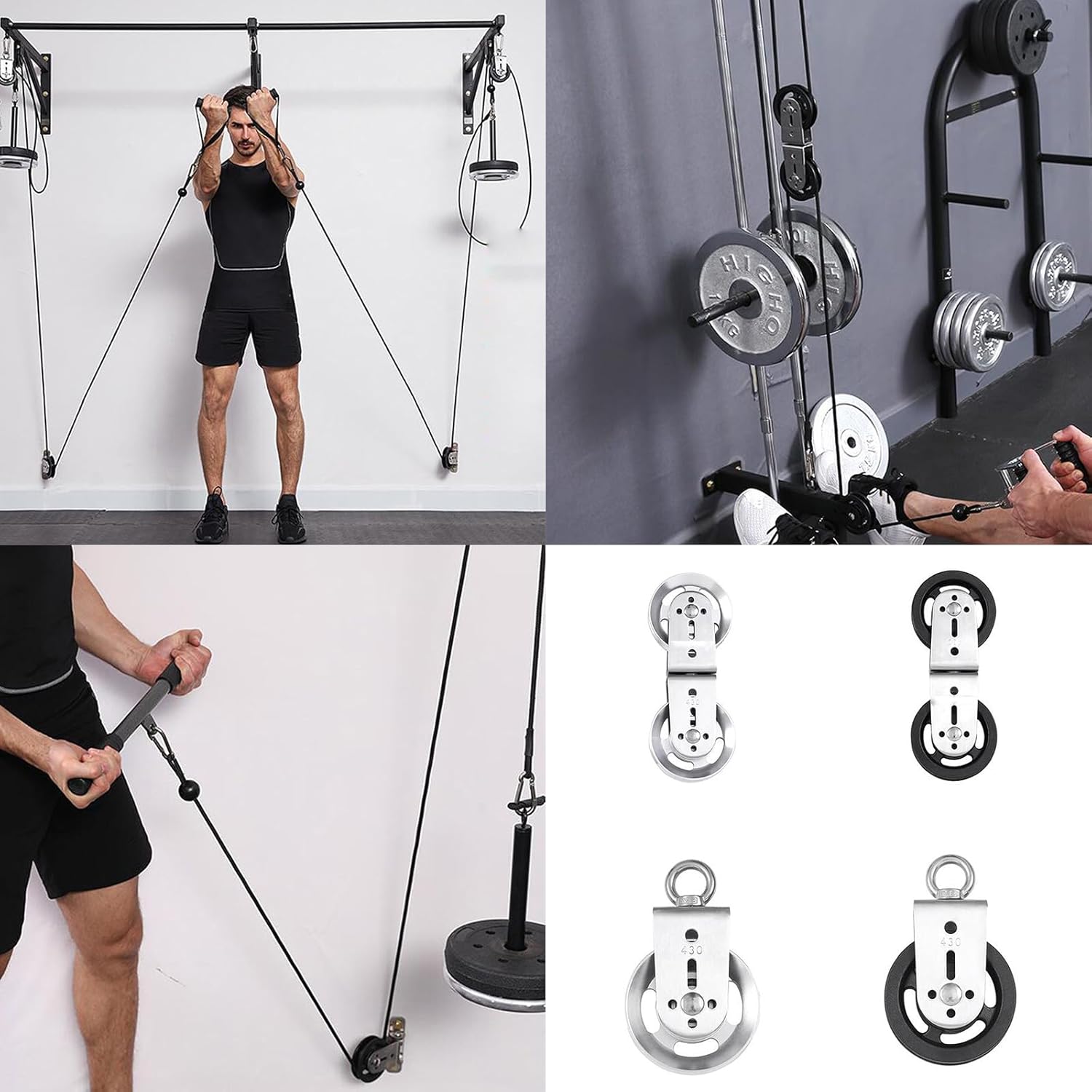 ヘビーデューティージムプーリー静かなベアリングスイベルズ溝ホイール360度回転ローラーホームジムケーブルマシンホームフィットネス静か