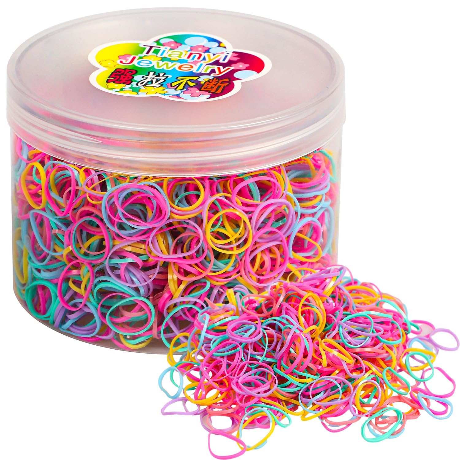 Diversa Elastic Hair Bands for Children Girls Women Hair Bobbles Small Rubber Bands Colourful Hair Bobbles Rubber Hair Bands Boxed Hair Bands Hairstyles