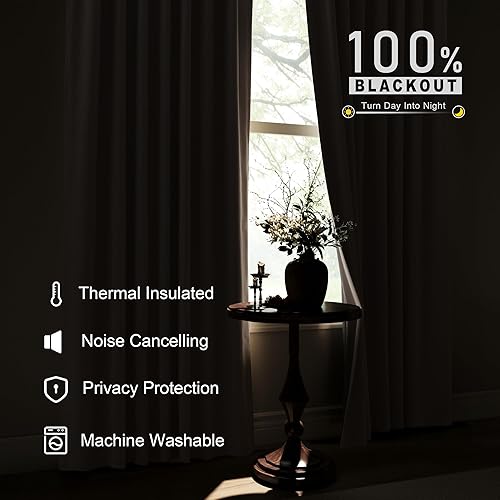 Miniatura 2 de Cortinas 100% opacas de lino de 84 pulgadas de largo, juego de 2 paneles para dormitorio, sala de estar, textura crema natural, aislamiento térmico,