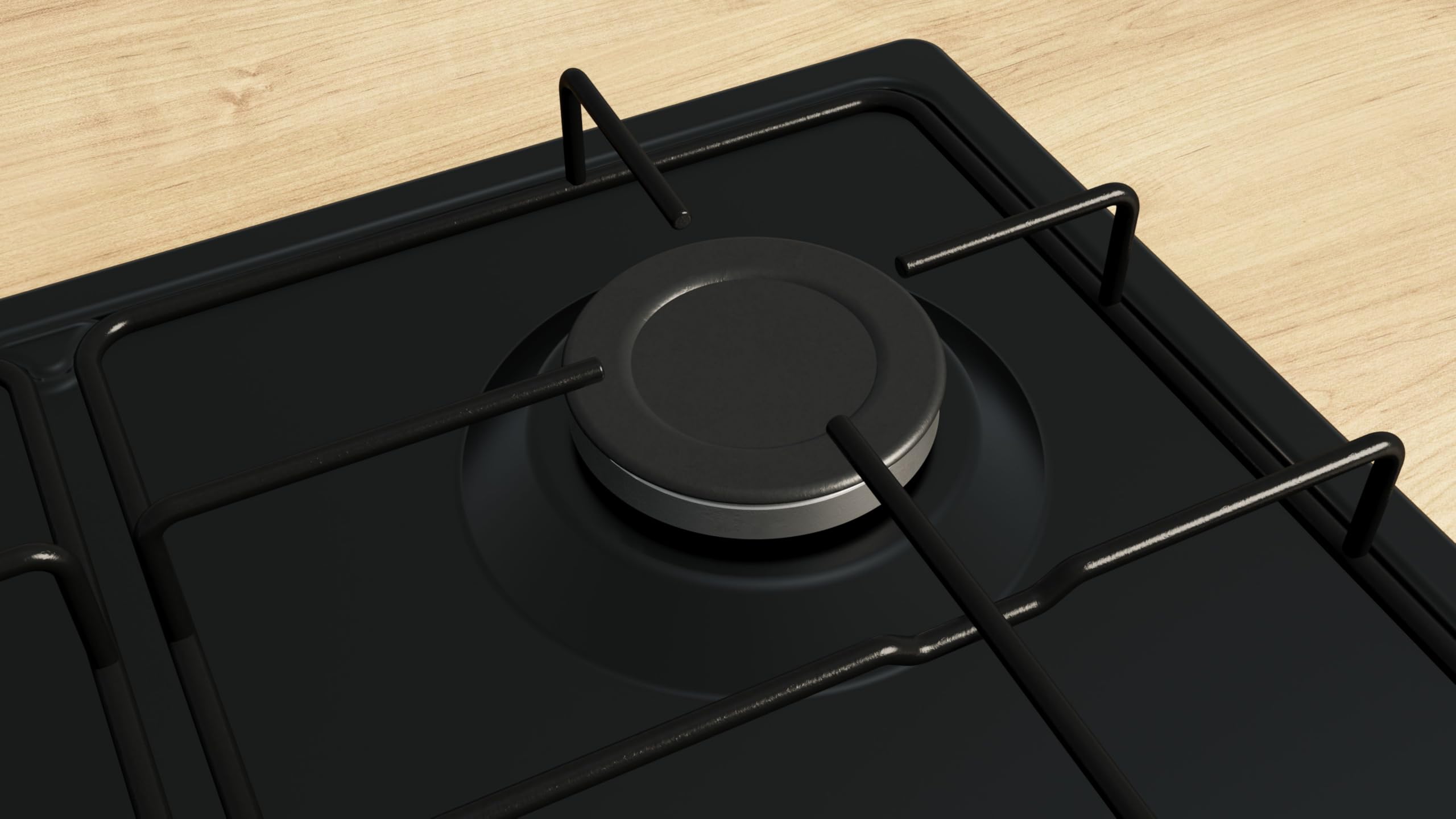 Bosch PGP6B6K80 Serie 4, Piano cottura a gas, Manopole a ponticello: controllo ergonomico, 4 fuochi, Nero, 60 cm