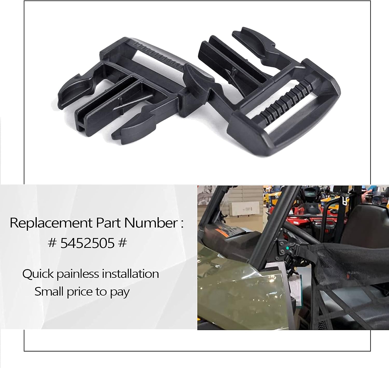 UNIGT 2 Pack Door Net Buckle Clip Compatible with 2016-2020 Polaris Ranger Crew 900 1000 XP Factory Mesh Door Side Safety Net Fastener Replacement for 5452505