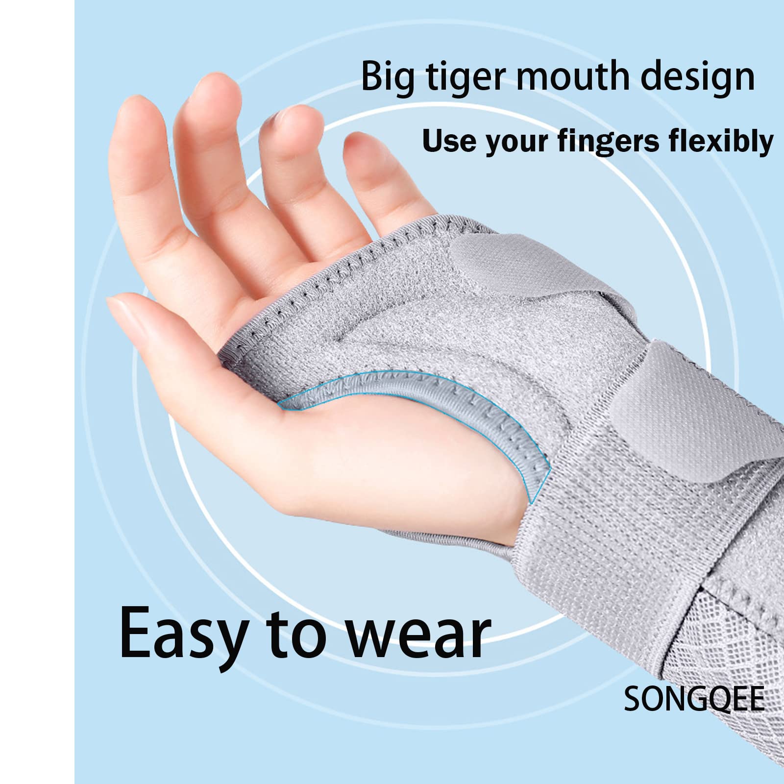 Carpal Tunnel Wrist Support Brace With Metal Splint Stabilizer, Breathable Wrist Splints Help Relieve Joint Pain, Arthritis - Image 4