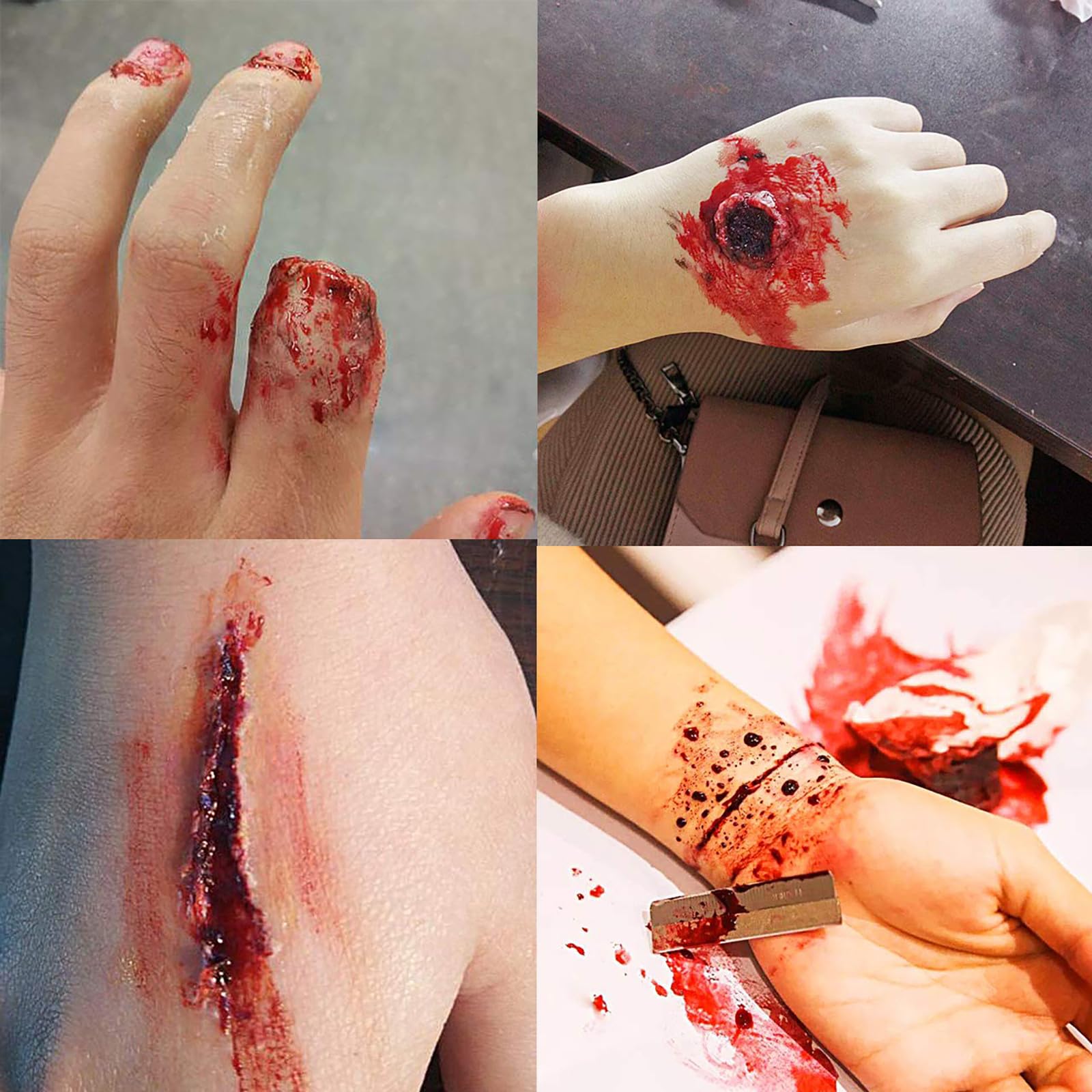 VALICLUD Kit de Maquillaje para Efectos de Cera para Cicatrices y Sangre de Costra Falsa Herramientas de Plástico y Acero Inoxidable Obsequios en Halloween y Festivales