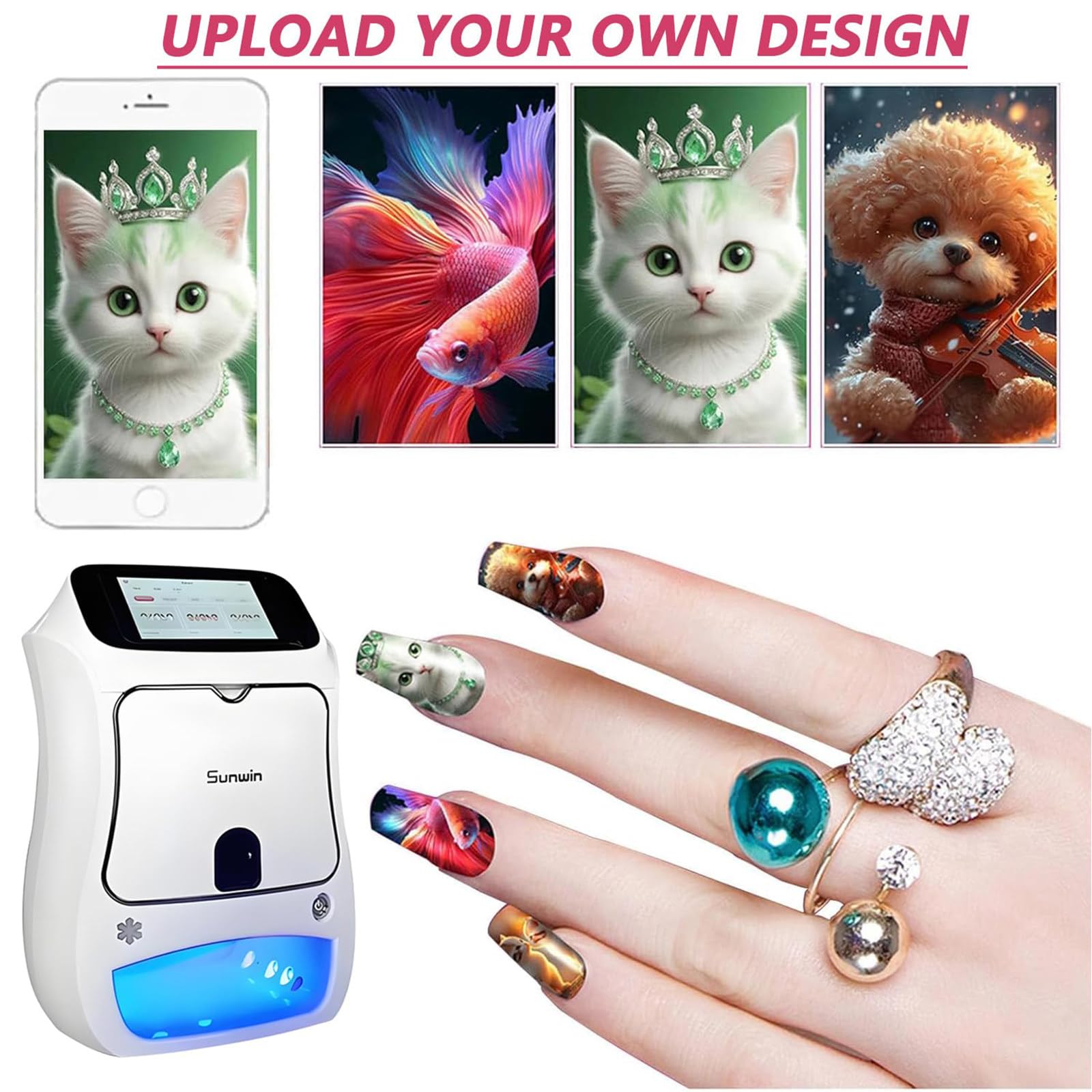 Amazon.com: Nail Printer Digital Nail Art Machine,Automatic 3D