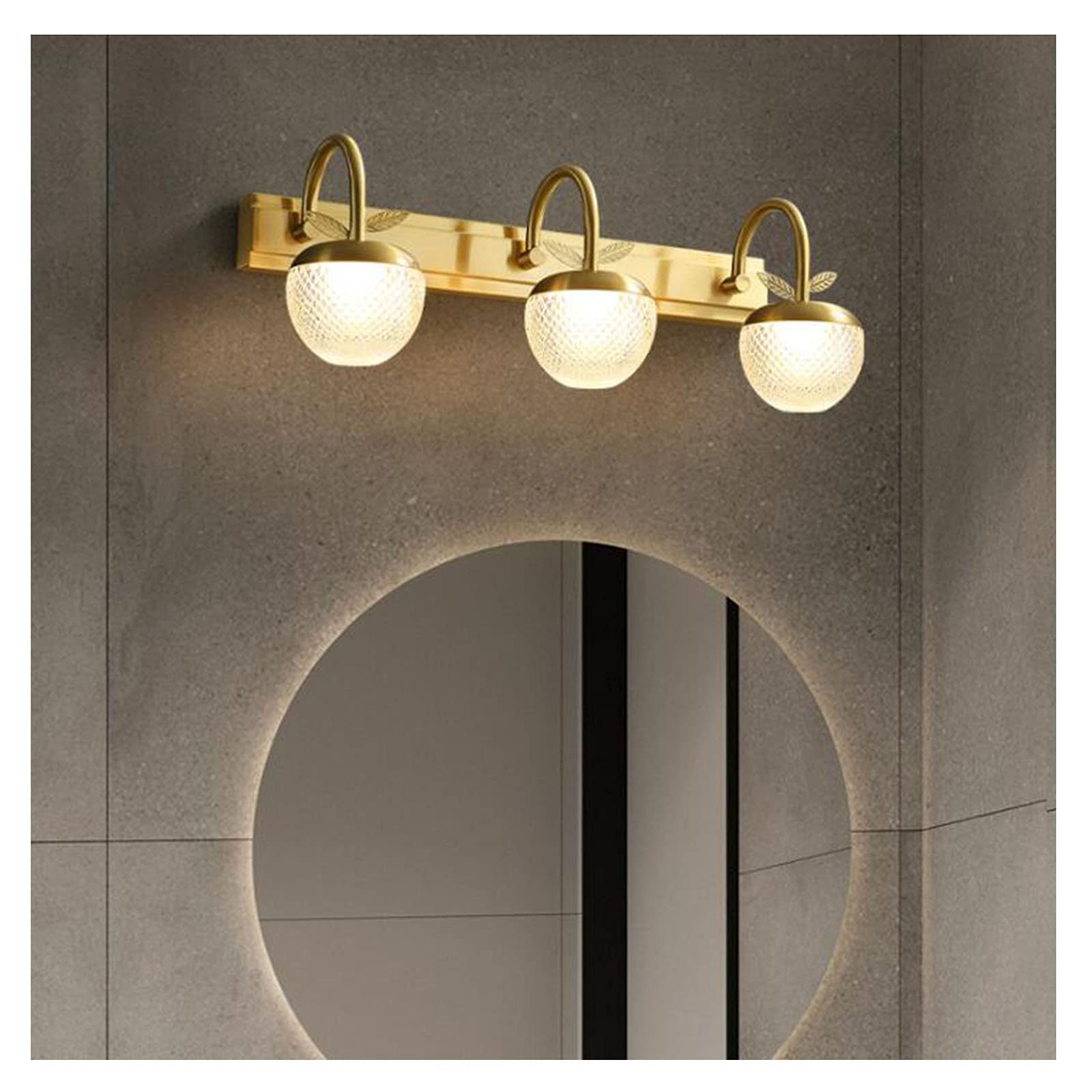 Iluminación de tocador Luz Frontal de Espejo Creativo 3 Cabezales Baño Luz de Espejo antivaho Impermeable Hogar Hotel Pasillo Pasillo Iluminación de baño Lámpara de Pared Luces de baño