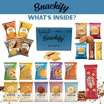 Luxury Biscuits Gift Set Hamper Bundle Contains 20 Packs of Individually Wrapped Biscuits Multipacks Snackify Gift Hamper Includes a Variety of Loved Treats, Perfect for Gifting (1 Box)