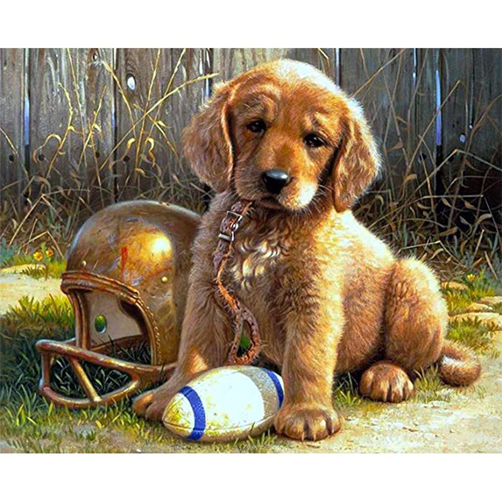Kit diamant painting chiot fait main, un cadeau d'image de mosaïque