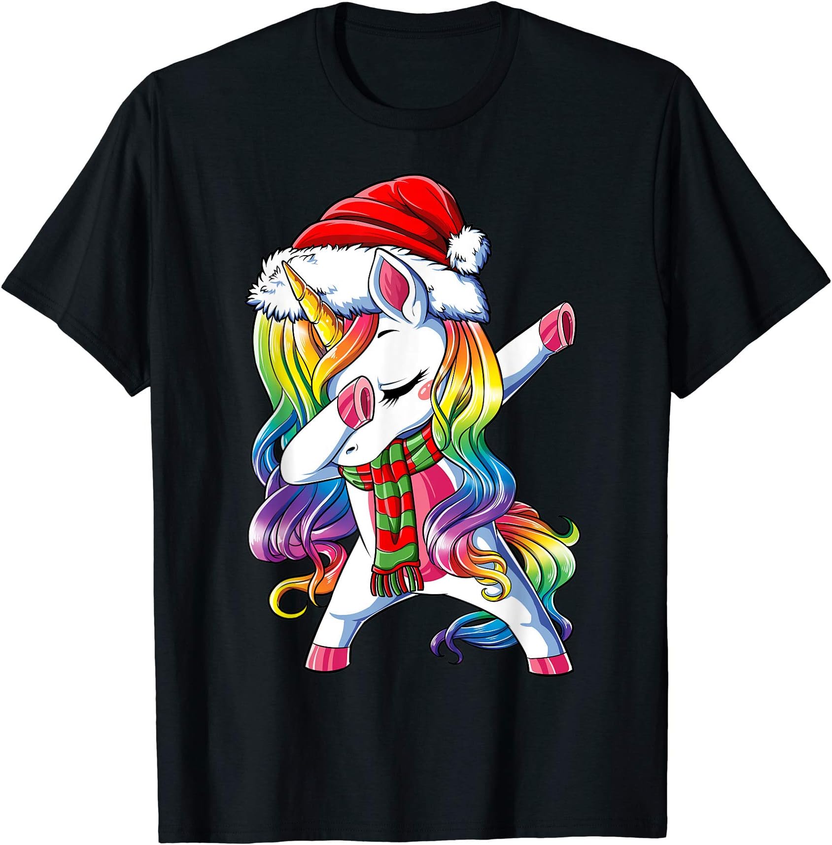 Most Wonderful Christmas CoDabbing Unicorn Santa Christmas Kids Girls Women Xmas Dab T-ShirtOEKO-TEX STANDARD 100