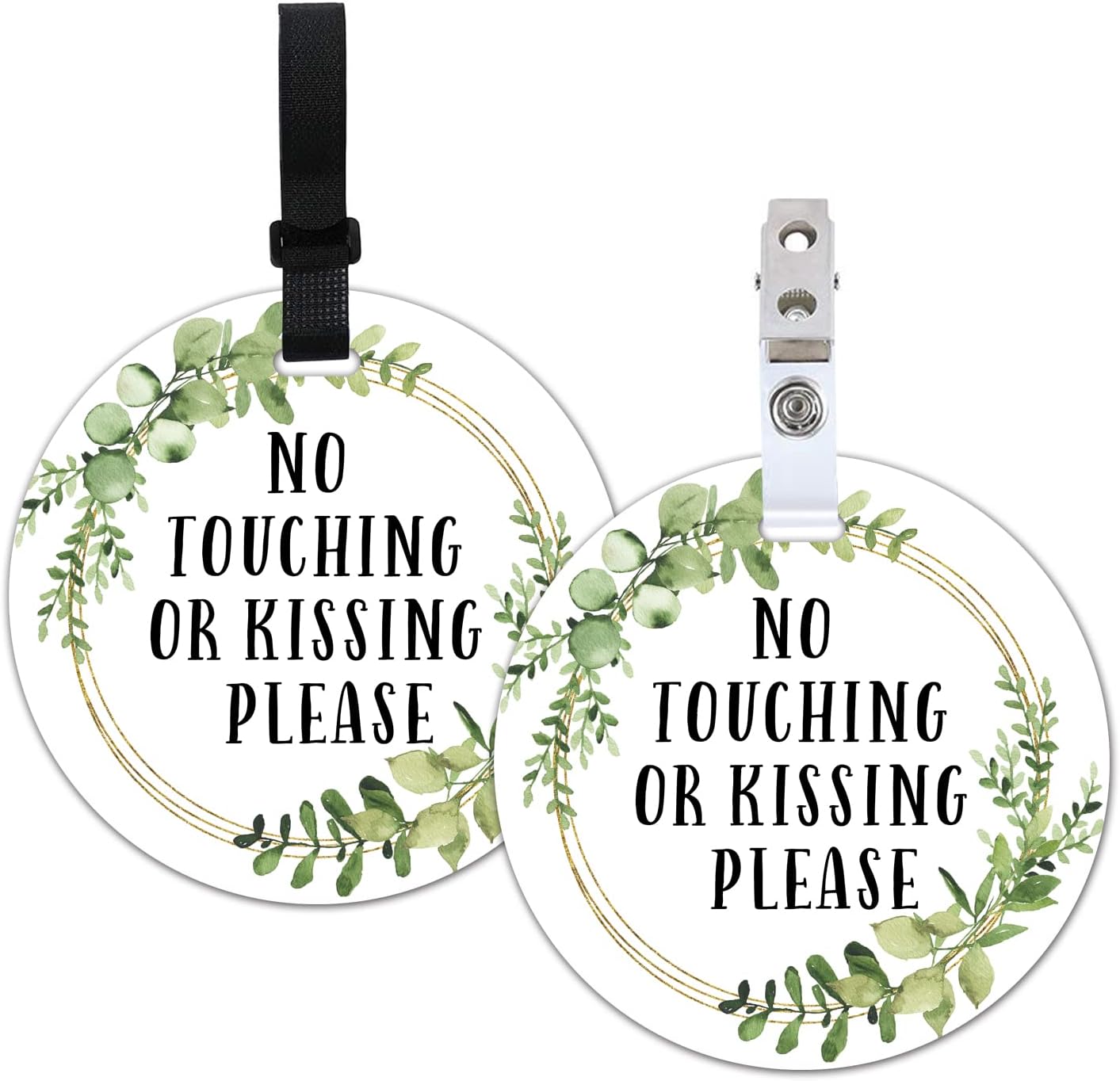 Don’t Touch Baby Sign, No Kissing Baby Car Seat Sign or Stroller Tag, 2 Pack Baby Stroller Car Seat Carrier Tag for Preemie Newborn (5 Inches)