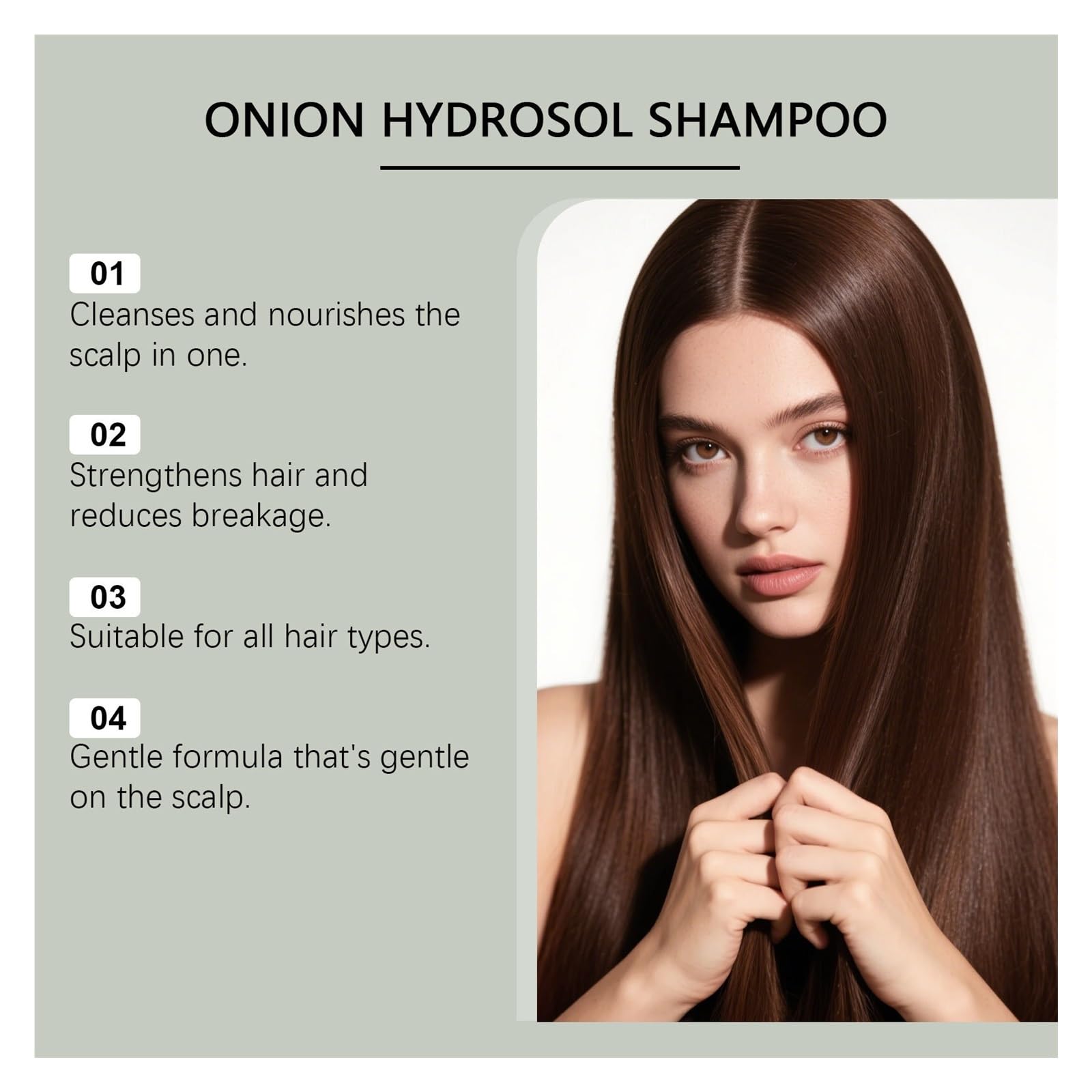 Champú de hidrosol de cebolla | Limpia y nutre el cuero cabelludo, fortalece el cabello y reduce la rotura.(3pcs)