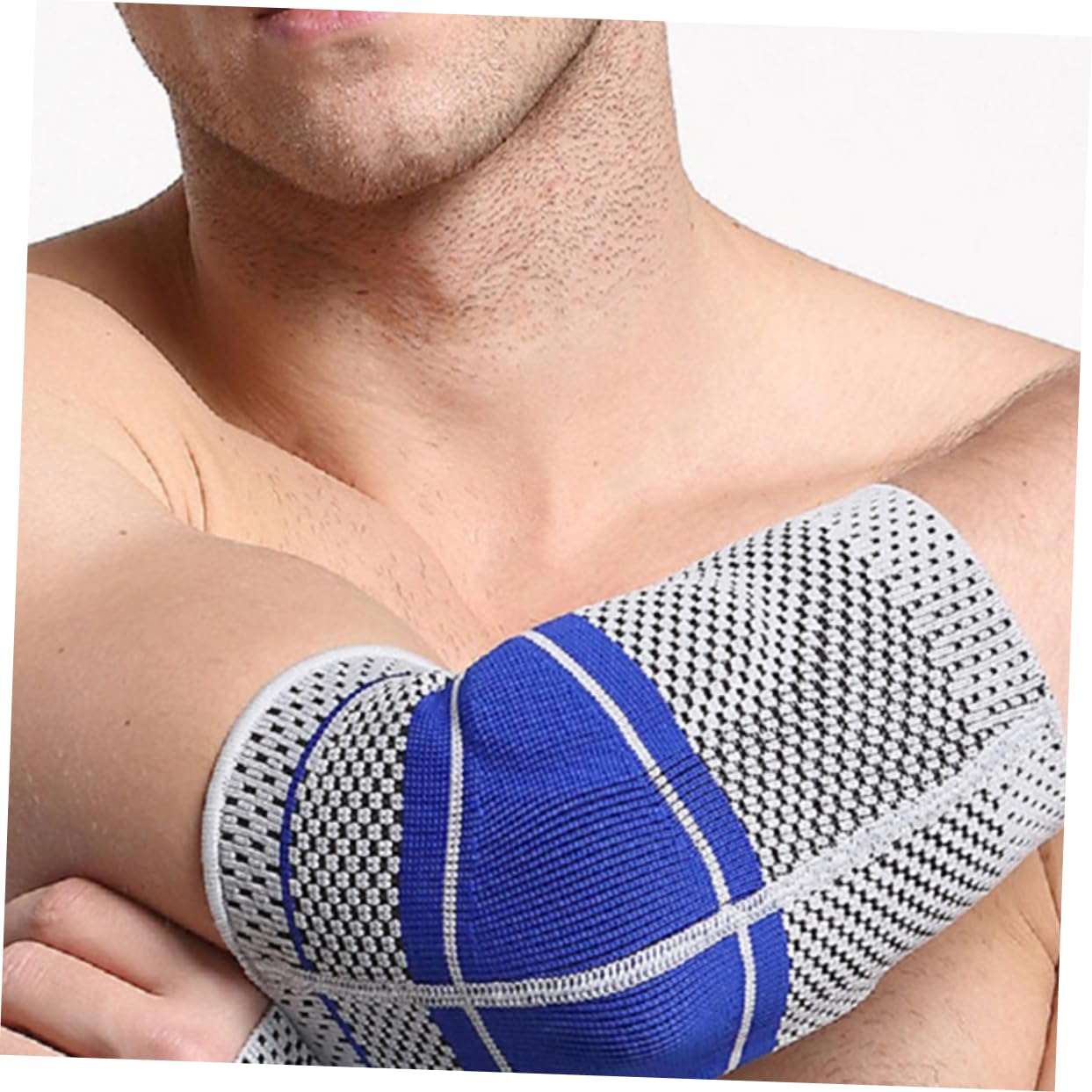 FRCOLOR Elbow Brace for Men Women Sports Elbow Pads Arm Compression Sleeve Supportive and Breathable for Sports Grey l