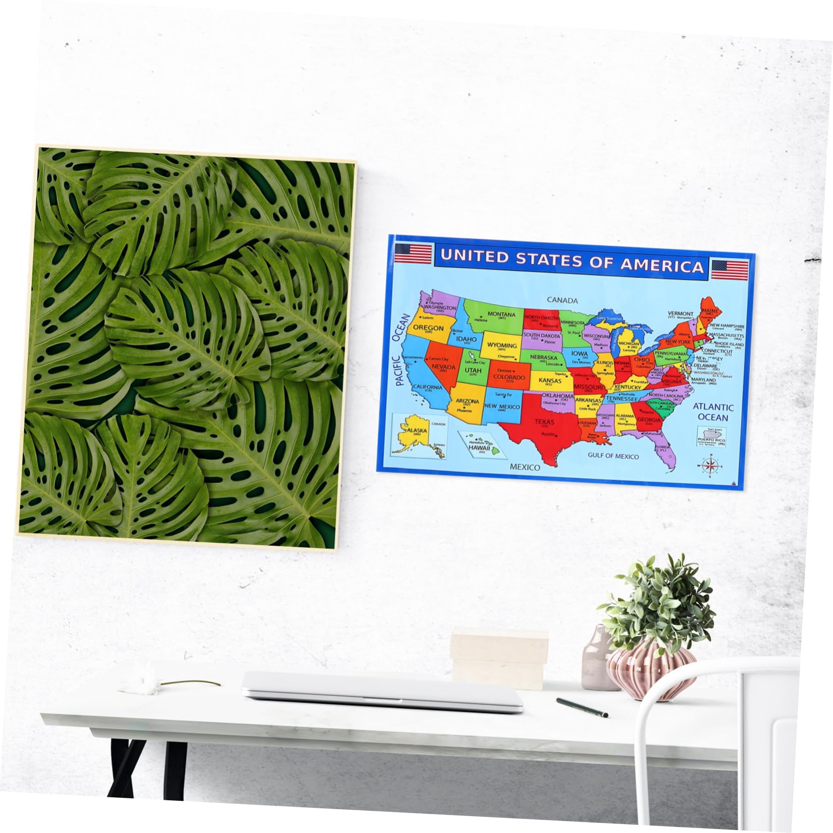 NUOBESTY 3sätze Geografische Wandkarte Abnutzungsbeständige Und Weltkarte Lernposter Für Zuhause Schule Und Kindergarten Geografischen Und Dekoration