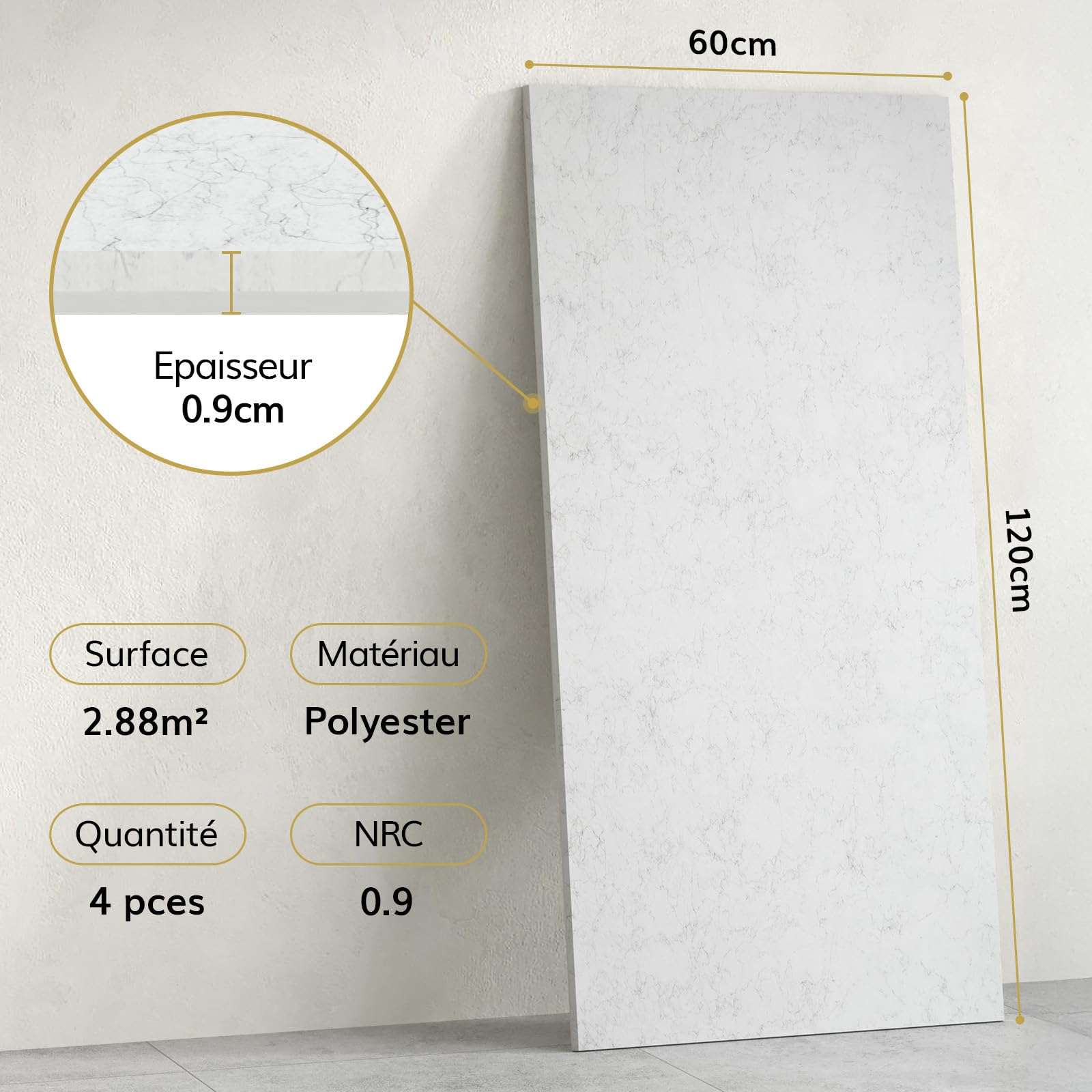 TONOR 36 Pak Akoestische Panelen Zelfklevend, TONOR 30 * 30 * 0.9cm