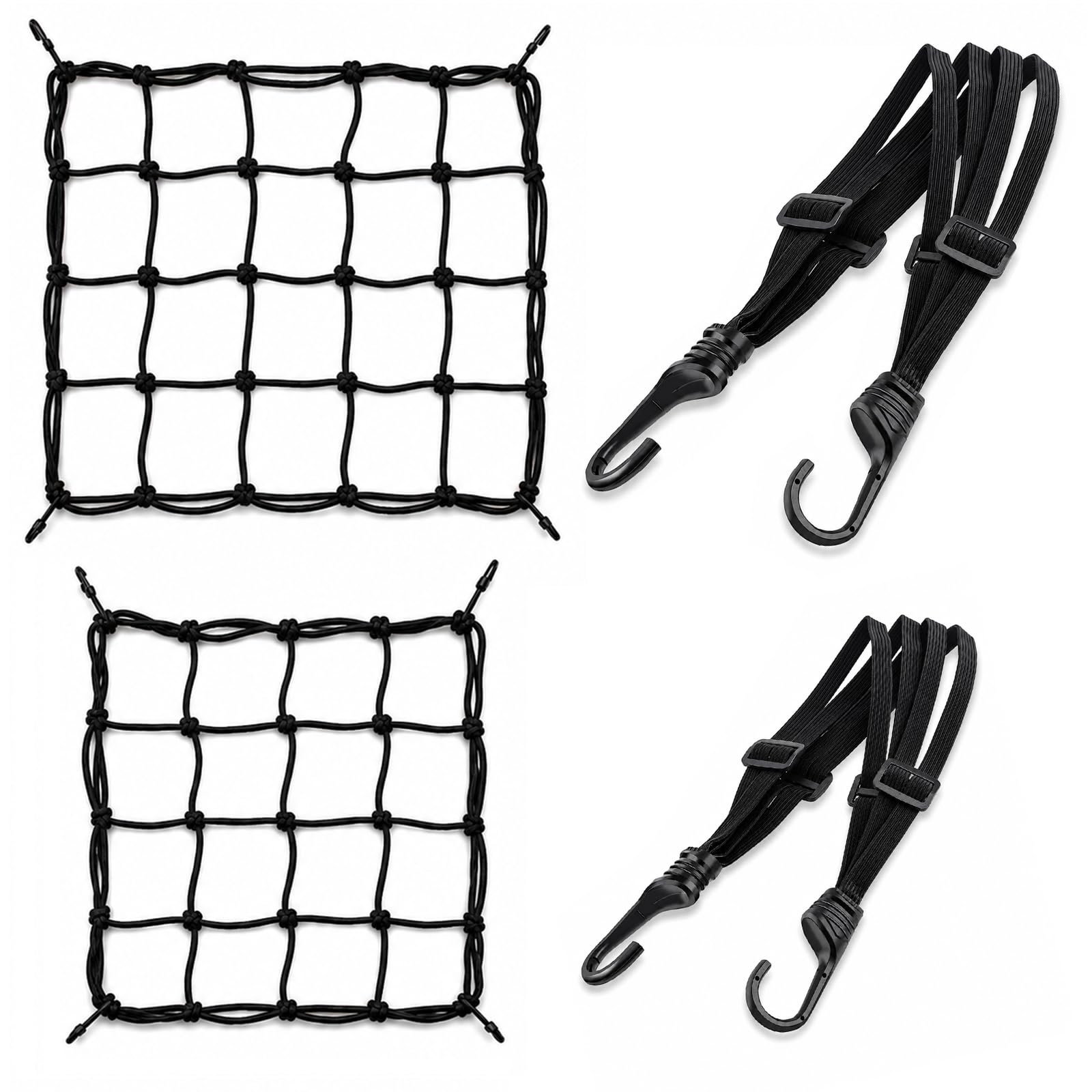 Motorcycle Cargo Net, Elastic Hooks for Motorcycle Helmet Luggage