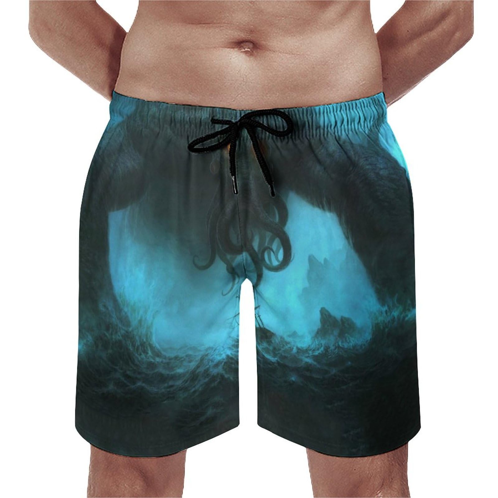 Short de bain Cthulhu avec cordon réglable de plage court - 3