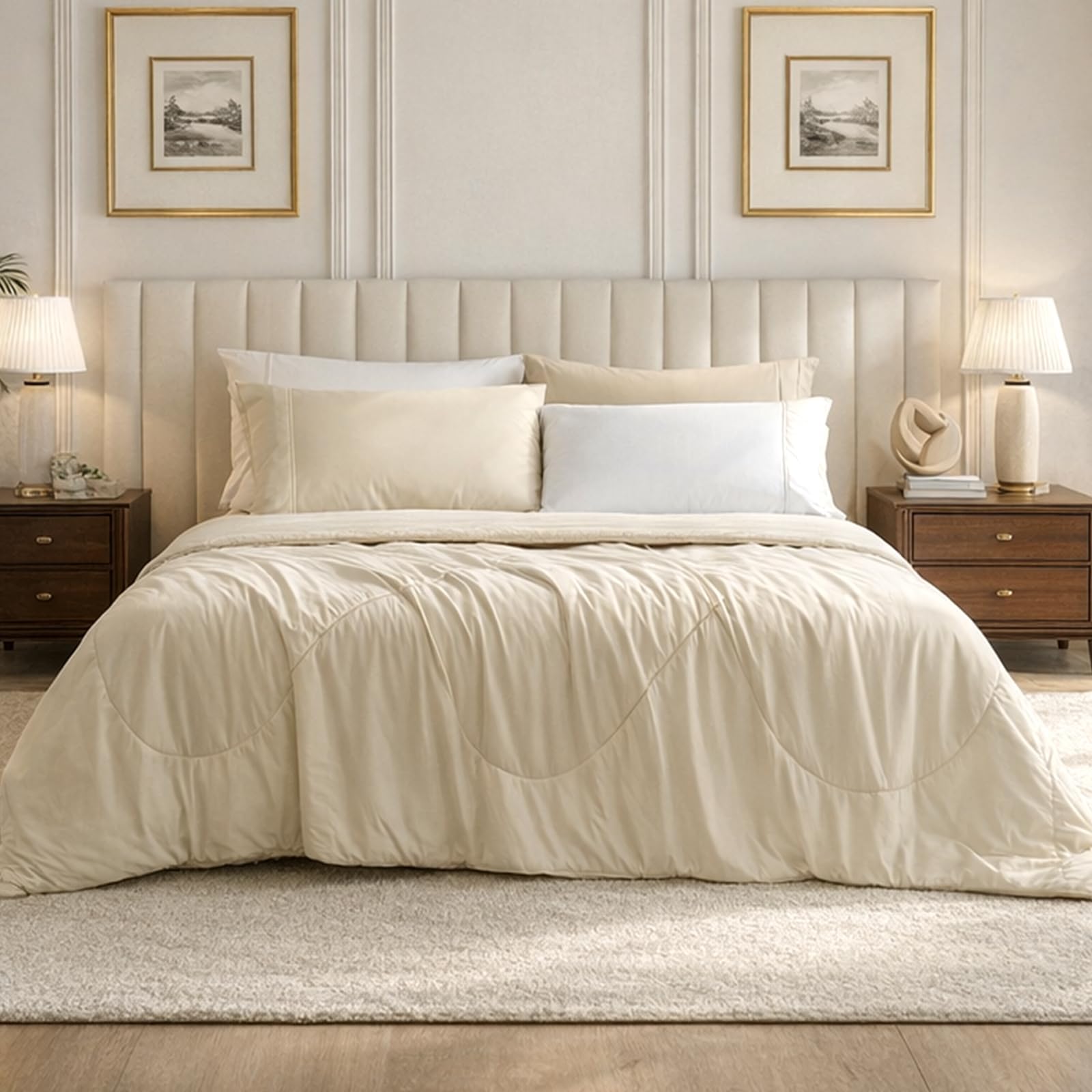 Cozy Bliss Cooling Comforter for Hot Sleepers Twin Size, Khaki