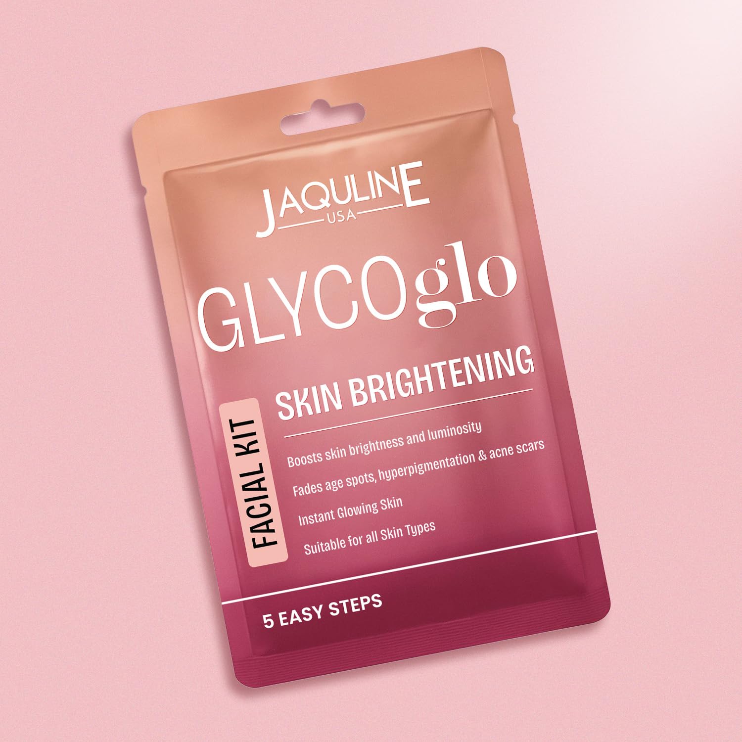 JAQULINE USA Glyco Glo Facial Kit | Glycolic Acid Facial Treatment | Brightens Skin | Fades Pigmentation | Exfoliates & Rejuvenates | Unisex Home Facial Kit