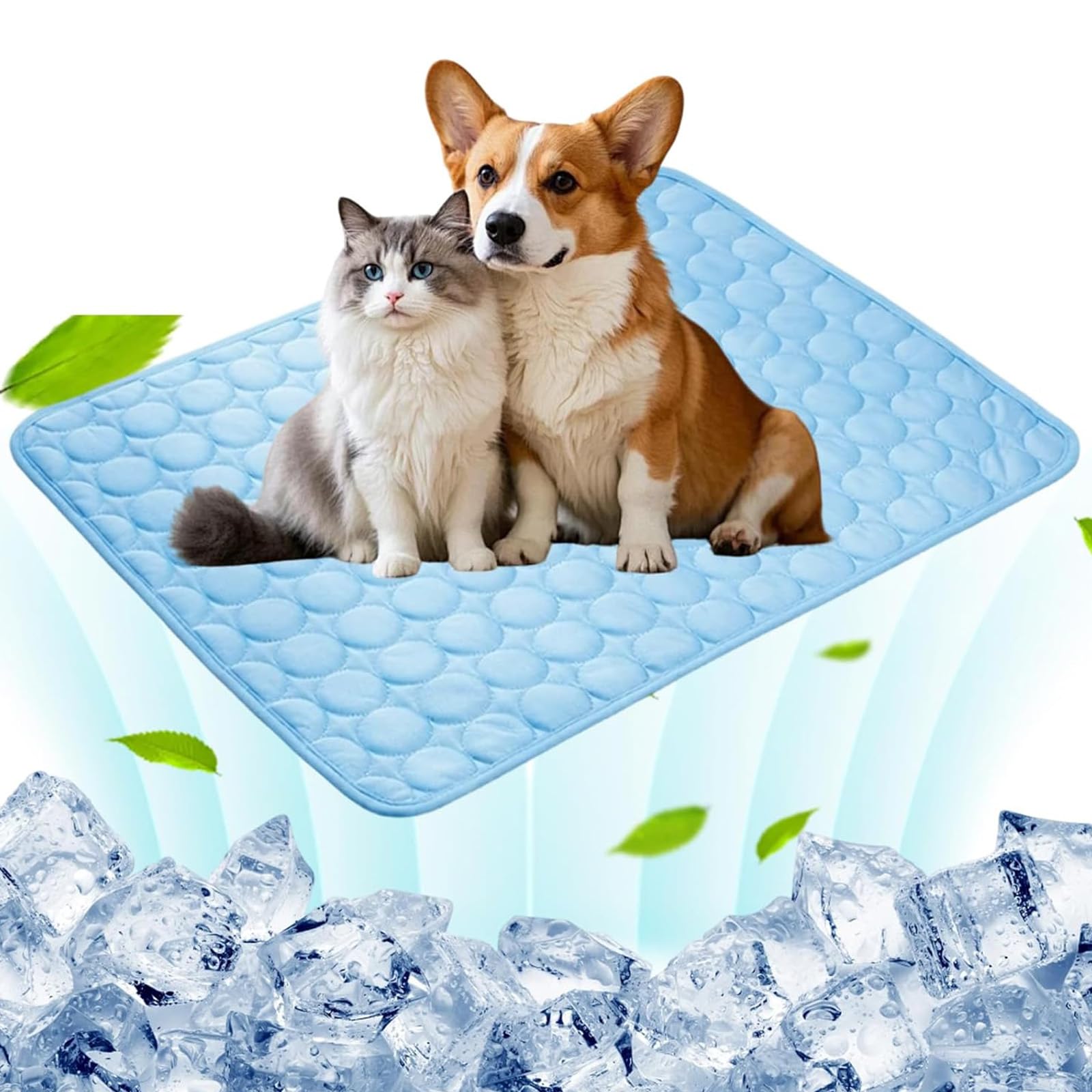 WaaRiuQ 1Pcs Cool Mat for Dogs, Dog Cooling Mat, Cooling Solution for Hot Summer Days, Ideal for Car Travel and Home Use, Size 70x55 cm